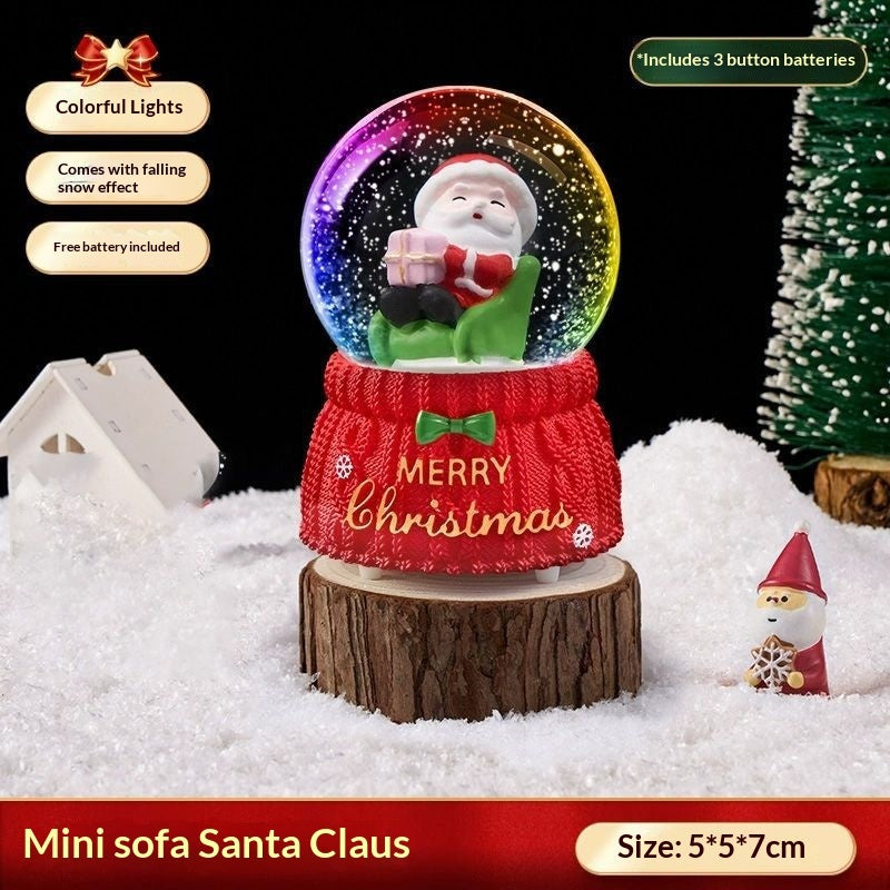 Christmas Crystal Ball Music Box Light Music Automatic Snow Decoration