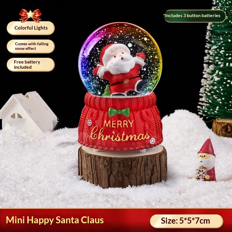 Christmas Crystal Ball Music Box Light Music Automatic Snow Decoration