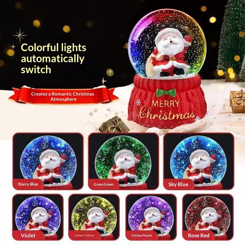Christmas Crystal Ball Music Box Light Music Automatic Snow Decoration