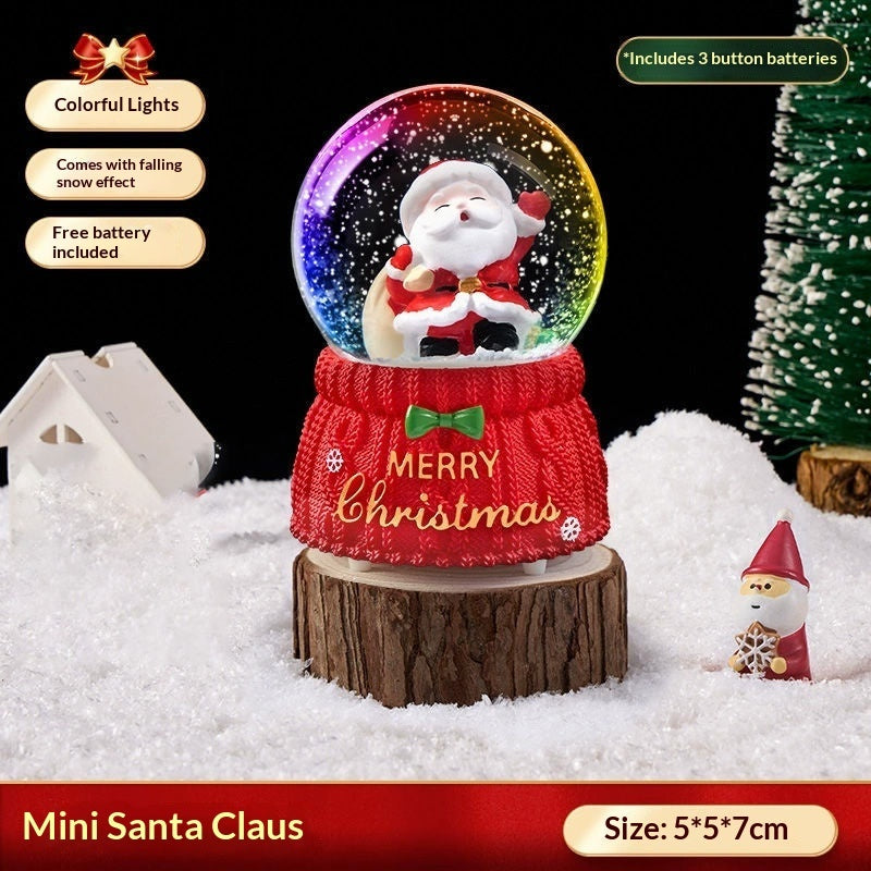 Christmas Crystal Ball Music Box Light Music Automatic Snow Decoration